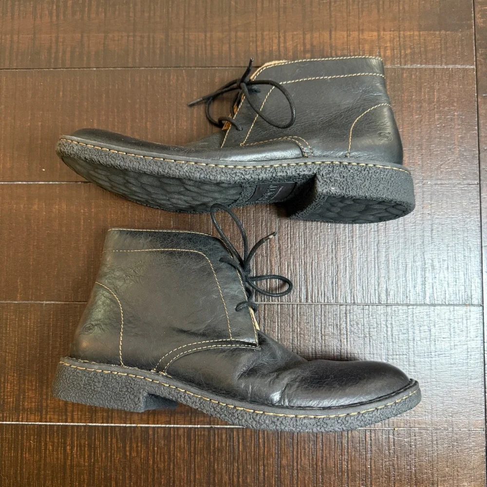 Born Harrison Black Leather Chukka Boots Mens 9.5 M H25403 Desert Ankle Boots